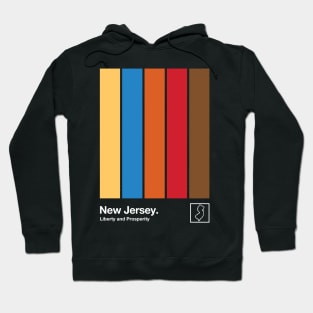 New Jersey State Flag  // Original Minimalist Artwork Poster Design Hoodie